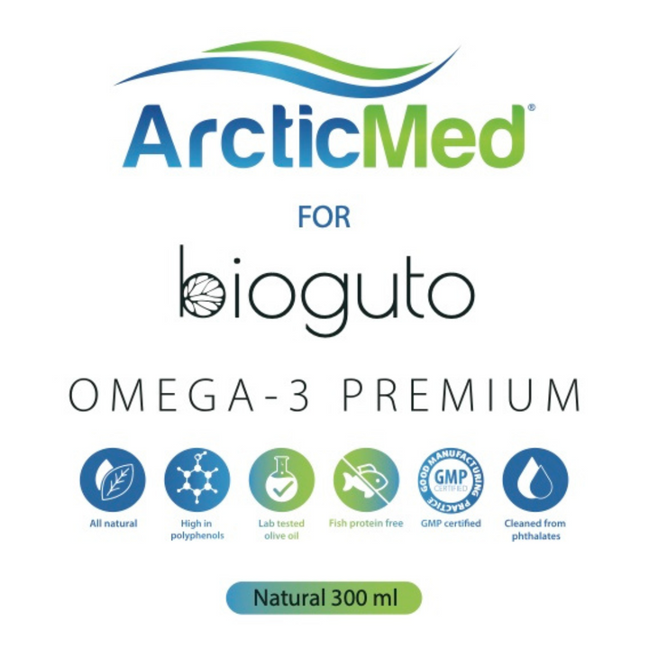 Bioguto Omega-3 Premium (ArcticMed) zivju eļļa DABĪGA 300ml 