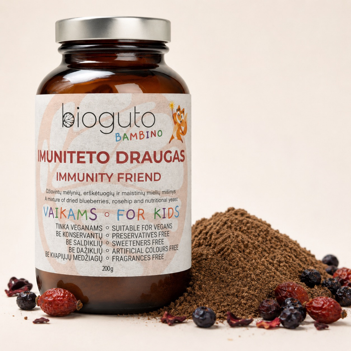Imuniteto draugas (Džiovintų mėlynių, erškėtuogių ir maistinių mielių mišinys) 200g
